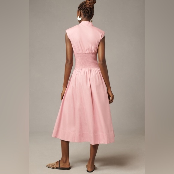 The Tommie Cap-Sleeve Smocked Front-Zip Shirt Dress - Picture 3 of 7